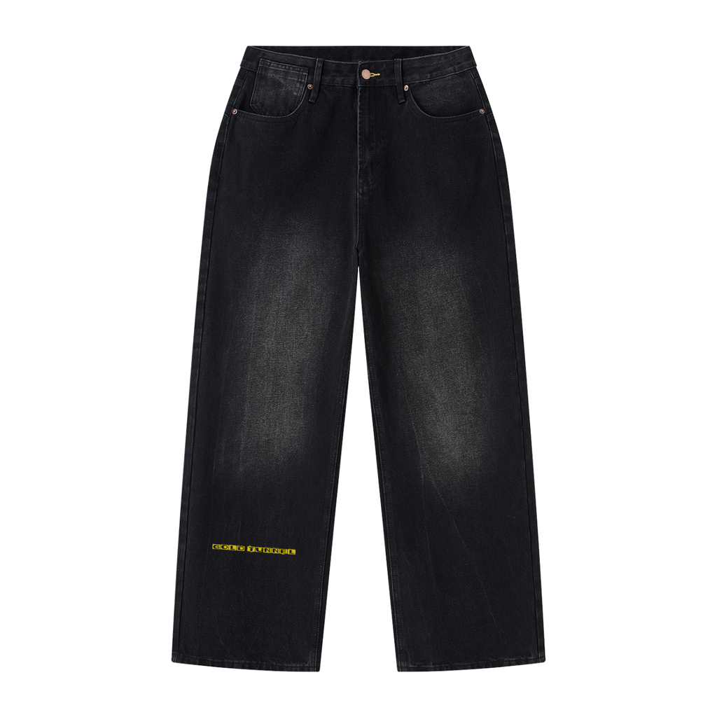 Men's Vintage Wash Wide Leg Jeans
